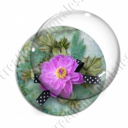 Image digitale - Montage fleur rose sur verdure