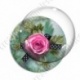 Image digitale - Montage fleur rose sur verdure 02