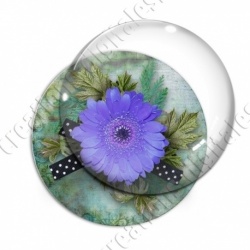 Image digitale - Montage fleur bleue sur verdure