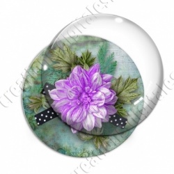 Image digitale - Montage fleur bicolore sur verdure