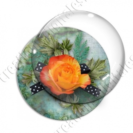 Image digitale - Montage fleur orange sur verdure
