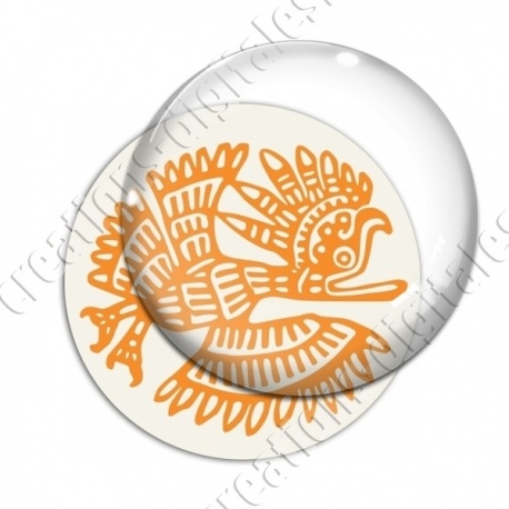 Image digitale - Tribal - Aztèque oiseau orange