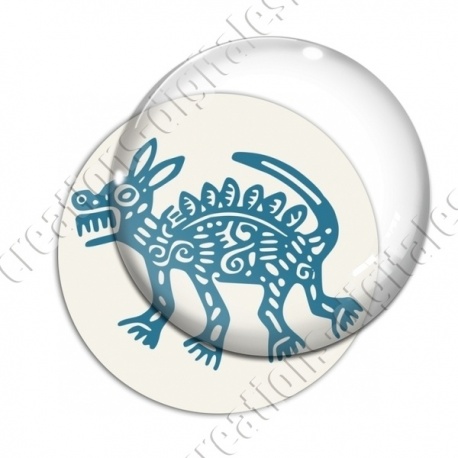 Image digitale - Tribal - Chien turquoise