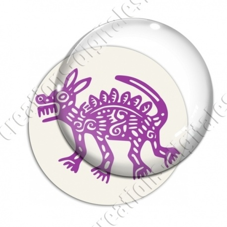 Image digitale - Tribal - Chien violet