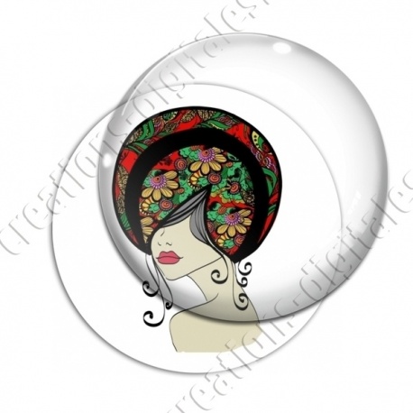 Image digitale - Femme tête fleurie