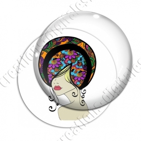 Image digitale - Femme tête fleurie
