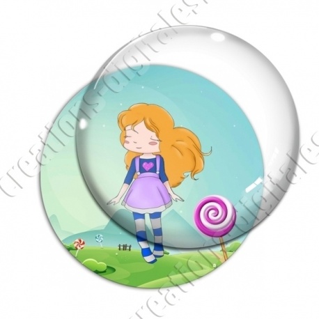 Image digitale - Fille et bonbons