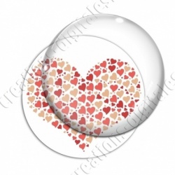 Image digitale - Multi-coeurs rouge/rose fond blanc