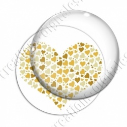 Image digitale - Multi-coeurs orange fond blanc