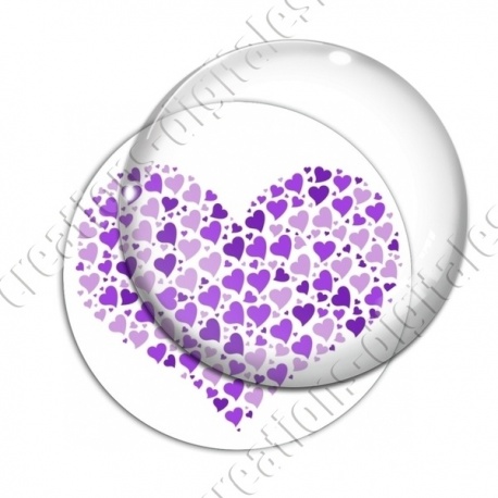 Image digitale - Multi-coeurs violet fond blanc