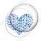 Image digitale - Multi-coeurs bleus fond blanc