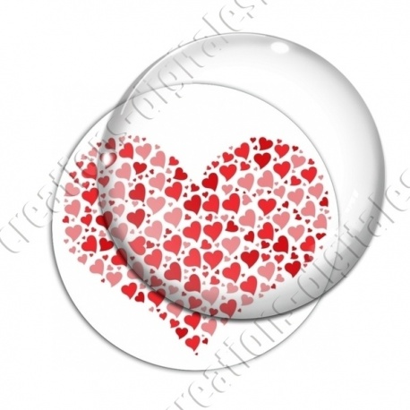 Image digitale - Multi-coeurs rouges fond blanc