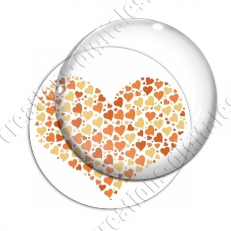 Image digitale - Multi-coeurs orange fond blanc
