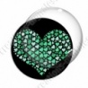 Image digitale - Multi-coeurs verts fond noir
