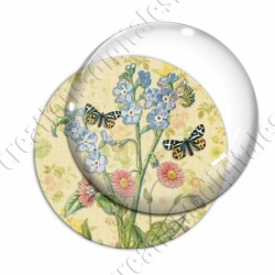 Image digitale - Fleurs et papillons