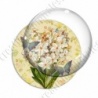 Image digitale - Fleurs blanches et papillons