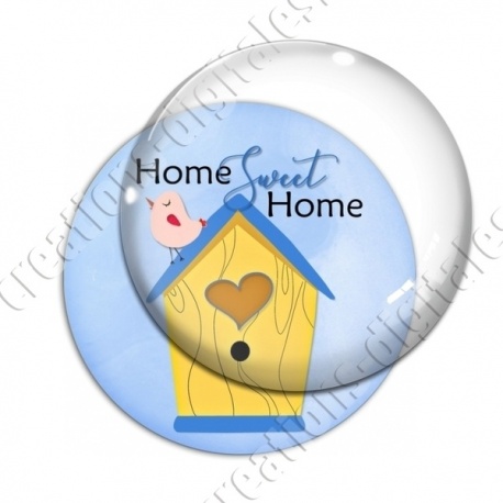 Image digitale - Home sweet home nichoir fond bleu