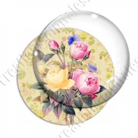 Image digitale - Bouquet de fleurs fond fleuri