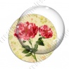 Image digitale - 2 roses fond fleuri
