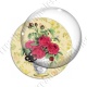 Image digitale - Bouquet de roses fond fleuri