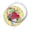 Image digitale - Bouquet de roses fond fleuri
