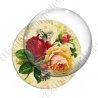Image digitale - Rose rouge et rose jaune fond fleuri