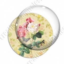 Image digitale - Bouquet de fleurs fond fleuri