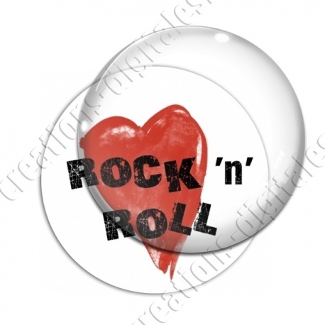 Image digitale - Rock'n'Roll coeur fond blanc