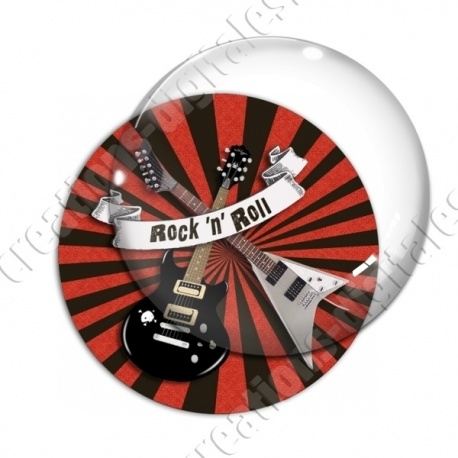 Image digitale - Rock'n'Roll guitares et bannière 03