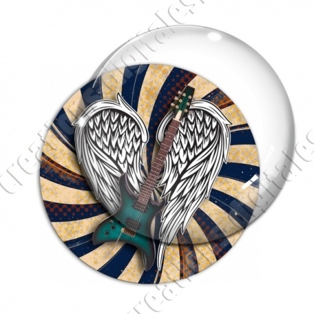 Image digitale - Rock'n'Roll ailes et guitare turquoise