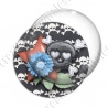 Image digitale - Tête de mort et fleur bleue