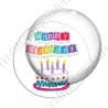 Image digitale - Happy birthday - Gâteau fond blanc