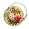 Image digitale - Bouquet de roses  fond lettre vintage