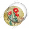 Image digitale - Fleurs rouges et lilbellule fond lettre vintage