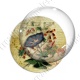 Image digitale - Fleur bleue fond lettre vintage