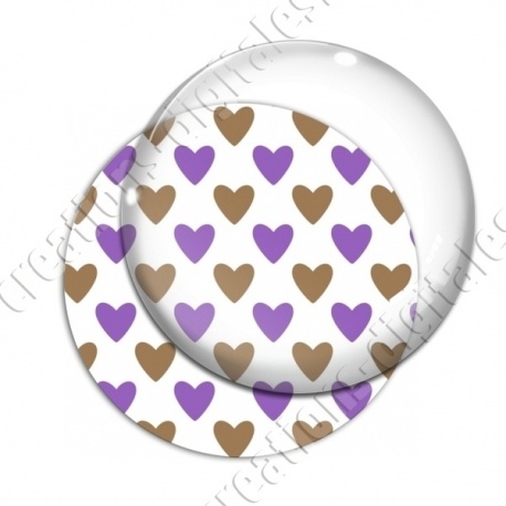 Image digitale - Coeurs bicolores - Marron et violet
