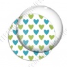 Image digitale - Coeurs bicolores - Turquoise et vert