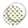 Image digitale - Coeurs bicolores - Marron et vert