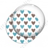 Image digitale - Coeurs bicolores - Marron et turquoise
