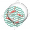Image digitale - Flamant rose rayures 01
