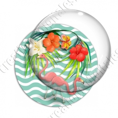 Image digitale - Flamant rose rayures 02
