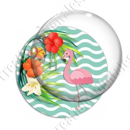 Image digitale - Flamant rose rayures 04