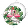 Image digitale - Flamant rose couple et coeurs 02 