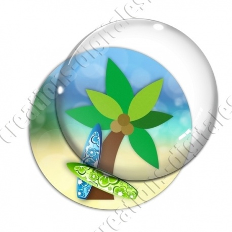 Image digitale - Surf et palmier