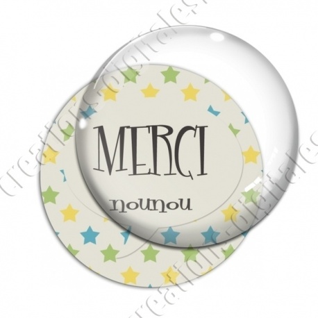 Image digitale - Merci nounou - fond étoiles