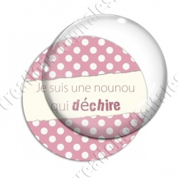 Image digitale - Une nounou qui déchire - Pois rose