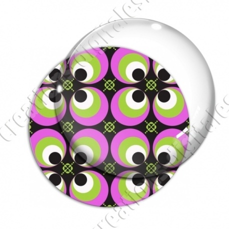 Image digitale - Motif 70s - Ronds concentriques roses 02