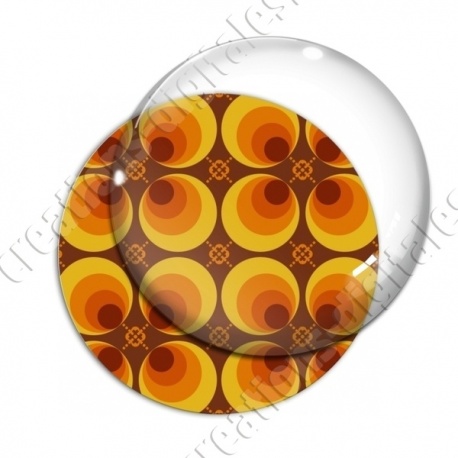 Image digitale - Motif 70s - Ronds concentriques marron 02