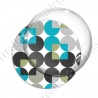 Image digitale - Motif 70s - Ronds cyan 02