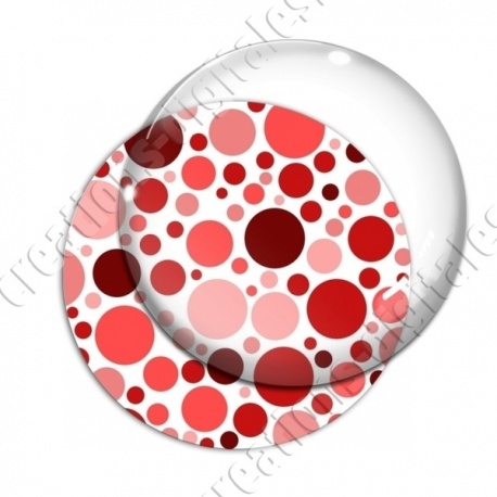 Image digitale - Ronds multi-tailles - Rouge fond blanc